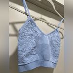 Forever 21  Baby Blue Seamless Embroidered Lace Bralette Cropped Tank Top - S Photo 3
