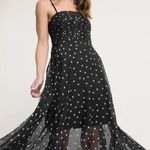 Ever New Brandy Polka Dot Sheer Skirt Maxi Dress Black Size 12 Photo 0