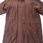 Vintage The J. Peterman Co. 100% Silk Long Trench Coat Jacket size Small Brown Photo 11