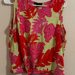 Sanctuary Red and Pink Leaf Print Tank Top Photo 0