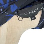 11 Honoré 11 Honore Essie Wrap Blouse Top Satin Floral Print Black Blue Size US 18 Photo 8