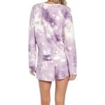 Wildfox Lounge Set Tie Dye Stars in Purple & White Sz M NWT Sweatshirt & Shorts Photo 2