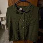 No Boundaries  Green Button-Down Shirt Photo 1