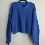 AQUA Bloomingdale's Mia Mock Neck Cropped Sweater in Periwinkle, NWT, Size XL Photo 1