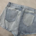 REWASH  Two-Tone Striped Blue Denim Shorts Photo 4