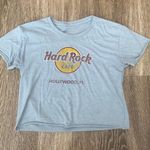 Hard Rock Cafe Womens Hollywood, FL Blue Cropped Tee - S Photo 0