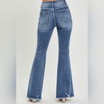 Risen Jeans RDP5537 Distressed High Rise Flare Denim • Medium Wash • Size 5/27 Blue Photo 1