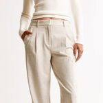 Abercrombie & Fitch NEW Abercrombie A&F Quinn Tailored Straight Pant in Oatmeal Size 27/4 Short Photo 0