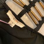 MINE Size S Black Flowy Racerback Spaghetti Strap Tank Top Open Gold Beaded Back Photo 6