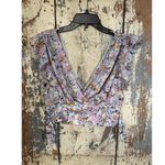 Free People  V-Neck Pretty Daze Tank Top in Sky Combo Size Medium Photo 0