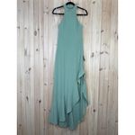 Lulus NWT  Majestic Perfection Sage Green Ruffled Halter Maxi Dress Wedding Sz M Photo 1