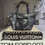 Pierre Balmain Black Small Textured Pebbled Leather Bow Tote Bag Photo 1