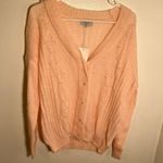 FRNCH Paris V-Neck Pointelle Cardigan Pink Pearl Photo 2