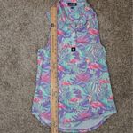 Bad Birdie Sleeveless‎ Golf Polo Shirt Flamingo "Mingos" Print Women's XS Purple Photo 10