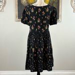 Wild Fable Size Small Black Floral V Neck Babydoll Tiered Dress Photo 3