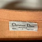 Christian Dior Vintage Monsieur Cardigan Sweater Peach Orlon Acrylic Mens USA L Photo 1