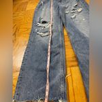 ZARA  The 90'S Full Length Jeans high Rise med blue size 8 causal distressred Photo 2