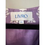 LIVRO Women's Purple Floral Cotton Midi Dress XS Puff Sleeve V Neck Oversized Photo 4