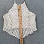 Bershka Crochet Knit Halter Top Cropped Size Medium Beige Boho Photo 2
