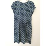 J. McLaughlin Catalina Cloth Floral Blue Green Scoop Neck Cap Sleeve Dress Sz M Photo 2
