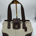 Vintage Coach Hamilton Shoulder Bag Off white and Brown Photo 0