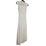Mango MNG Lace Godet Dress Sleeveless High Neck Stretch Knit Gown White EUC 4 Photo 2