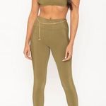 We Wore What NWOT Active Chain High Rise Leggings NO CHAIN BELT Olive Green Photo 0