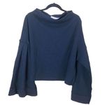 Free People  Black Bunny Cropped Boat Neck Pullover Photo 6