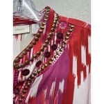 Chico's  Top Size 2 US Large Watercolor Abstract Beaded Sequin V Neck Blouse Shirt Photo 2