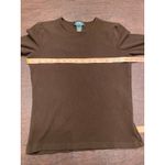 Lauren Ralph Lauren Women’s Brown Ribbed Long Sleeve Top Size L Stretch Classic Size L Photo 5