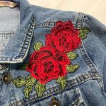 Highway Jeans HIGHWAY JEANS DISTRESSED DENIM JACKET SZ S WITH EMBROIDERED ROSES FRONT/BACK Photo 4