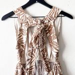 House of Harlow 1960 Linen Open Back Halter Dress Women Small Brown Photo 6