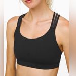 Lululemon Women’s Energy Bra Strappy Black Sports Bra Size 8 Photo 0