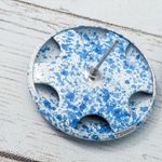 Vintage Earrings For Pierced Ears Blue & White Circle Photo 4