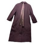 VTG ALORNA by Forstman Long Wool Blend Trench Coat Plum Purple USA Sz XL ? Photo 2