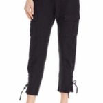 Joie NWT  Telutci Lace-Up 100% Linen Cargo Pants in Black Size 2 Photo 0