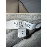 Derek Lam  10 Crosby Leather Mini Flare‎ Skirt Cream Beige Size 2 Raw Hem Photo 5