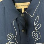 Mara Hoffman Margot Embroidered Organic Cotton Blouse Navy Size XS Photo 6