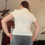 90s silk pleat shirt White Size M Photo 2