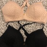 BCBGMAXAZRIA New 2 Pack Lace Wire Free Bras Nude & Black Size XL 36-38 Photo 0