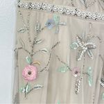 Mac Duggal  9141 Floral Embroidered Sleeveless Beige Multicolor Gown, Size 10 Photo 5