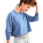 Aerie Size S Distressed Heather Gray Crewneck Sweatshirt Photo 5