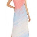 Bella Dahl Poppy Fray Cami Slip Midi Dress Small Tie Dye Pink Blue Lightweight Photo 0