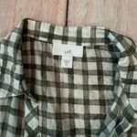 J.Jill  Top Cotton Silk Tie Front Sleeveless Blouse Moss Green Check Plaid Xs Photo 2