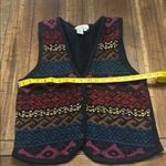 Vintage Silk Boutique Fair Isle Sweater Vest Small V Neck Button Front Red Photo 7
