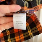 Krazy Kat  Women's M Halloween Fall Spider Orange Black Plaid 100% Cotton Shirt Photo 3