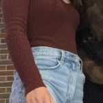 Abercrombie & Fitch Rust Red Rib Knit Body Suit Photo 0