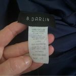 B Darlin Fit & Flare Halter Mini Dress sz 1/2 Navy Blue Mesh Cutout Party Dress Photo 3