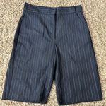 Pinko Navy Blue Pinstripe Bermuda Shorts School Girl Preppy Size 8 Photo 0
