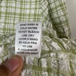 Entro Checkered Gingham Green White Ruched Puff Sleeve Women Blouse Size Medium Photo 7